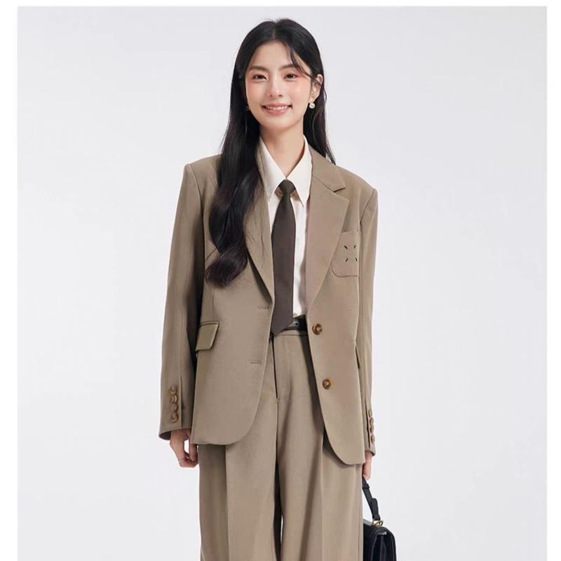 Women Suit Set Classic Two Piece Blazer and Pants Formal Office Wear Spring Autumn Simple Elegant Outfit