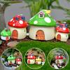 Resin Fairy Garden Craft Decoration Miniature Micro Gnome Terrarium Mediterranean House Mushroom Castle Gift