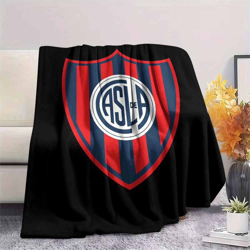 San Lorenzo de Almagro Printed Flannel Blanket, soft throw for bedroom sofa, washable,soccer fan merchandise, great gift.
