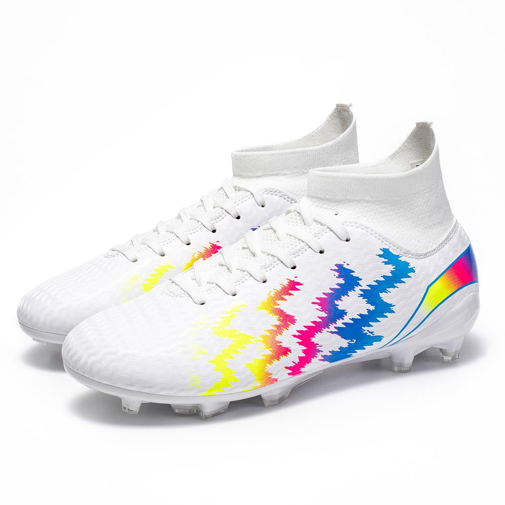Men's Soccer Shoes TF/FG Non-Slip Turf Soccer Cleats Trend Design Shoes Comfortable High Top Sneaker High Quality Football Boots