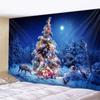 Рождественская снежная сцена Рождественская елка гобелен настенный Санта-Клаус Лось эстетика украшение комнаты украшение стены дома