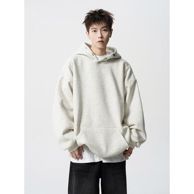 400g Heavyweight Hooded Sweatshirt Unisex Winter Oversized Streetwear Pullover With Snap Buttons
