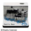 3D Castle Memo Pad , 2025 Desk Calendar Paper Carving Notepad Weekly Notepad