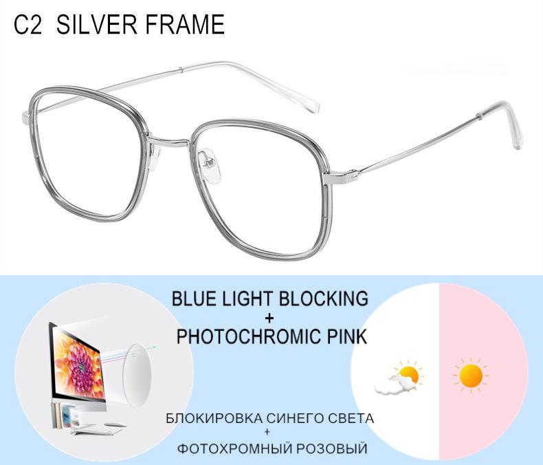 Очки по рецепту для близорукости женщин мужчин фотохромные или линзы, блокирующие синий свет близорукость или астигматизм индивидуальный UF144