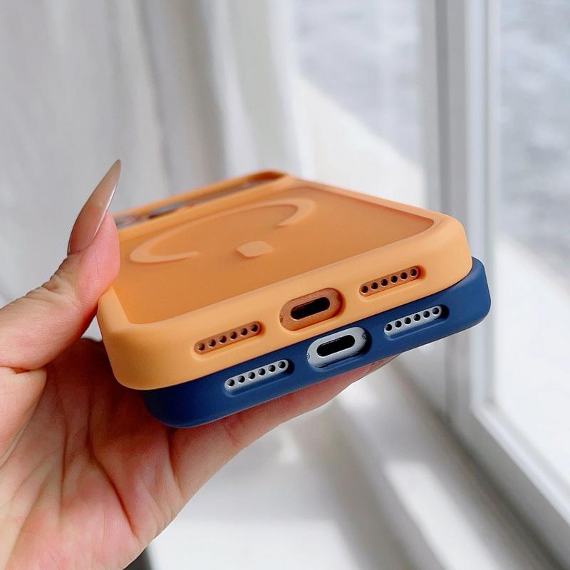 Матовый прозрачный магнитный чехол для iPhone 17 Pro Max 16 15 14 13 Pro Max Для Magsafe Беспроводная зарядка Ударопрочный Масляная текстура Чехол