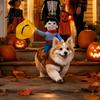 Comfortable Polyester Pet Outfit Cowboy Rider Dog Costume with Saddle Santa Riding on Holiday Apparel Funny Outfit Cute for Halloween Parties