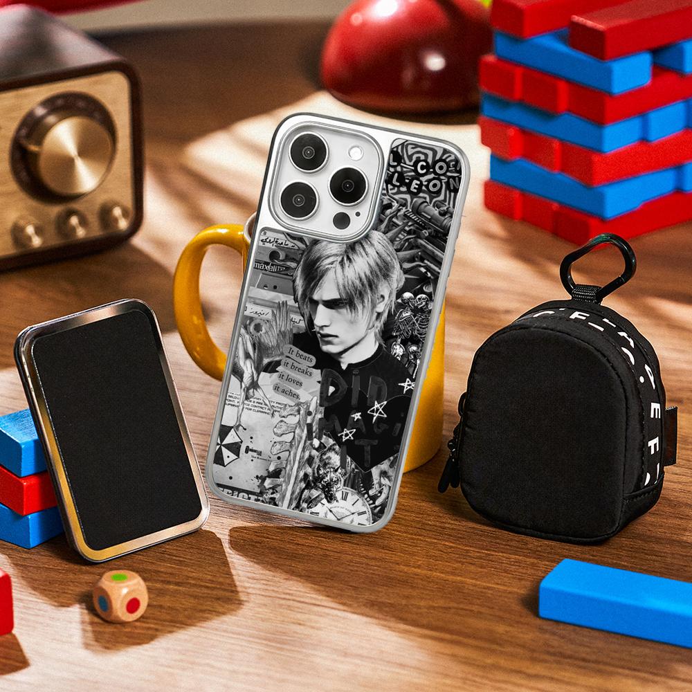Ада Вонг X Леон горячий игровой плакат Чехол для телефона для iPhone 16 15 14 13 12 11 Pro Max Овечья кожа Серебристый край Защитный чехол