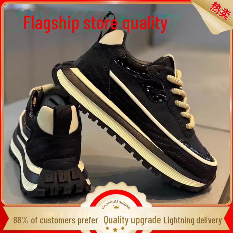 2024 Осень/Зима Мужские Черные Кроссовки Для Бега На Высоком Каблуке