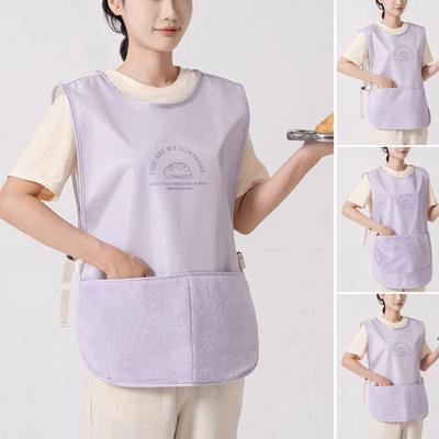 Жилет-фартук для женщин летний кухонный халат маслостойкий фартук с карманами многоцелевой водонепроницаемый фартук для готовки, барбекю, приема гостей