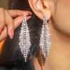 Роскошные длинные серьги-кисточки, полностью усыпанные бриллиантами