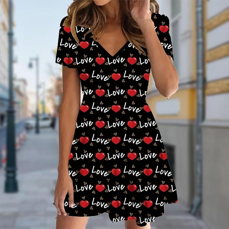 Летняя мода женские V-образный вырез короткий рукав красивые цветы принтованные платья сексуальные короткие юбки платья