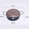 Japanese Deep Frying Pot Stainless Steel Deep Fryer with Thermometer and Lid Household Tempura Fryer Pot for Kitchen Cooking