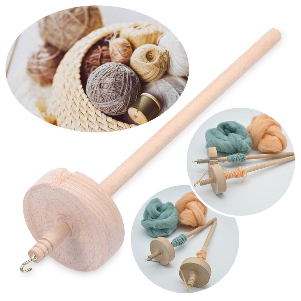 DIY Craft Sewing Accessories Beginners Whorl Yarn Spin Drop Spindle Handmade Solid Wooden