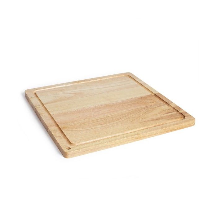 Planche à découper - LIVOO - MES141 - Bois d'hévéa - Taille XXL - 46 x 46 cm - Rigole intégrée