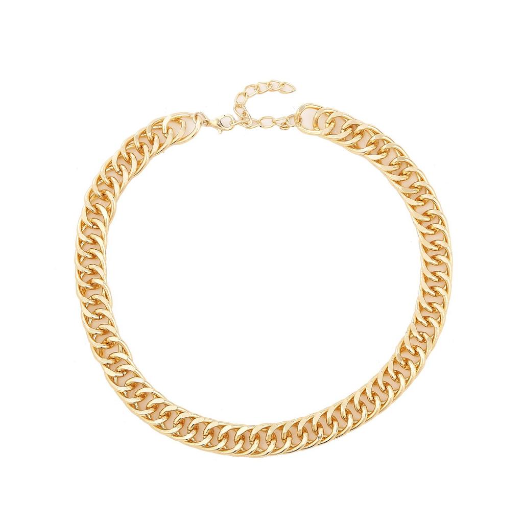 Ожерелье для женщин Модное простое золото и серебро двухцветное алюминиевое цепное замковое ретро-трендовое преувеличенное ожерелье Ins Ювелирные изделия Элегантное ожерелье