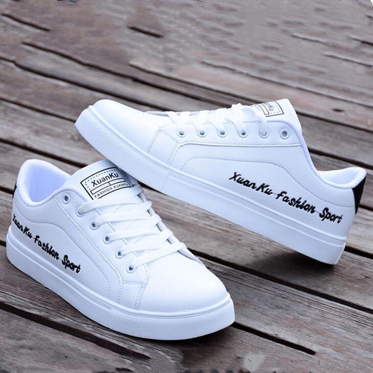 Мужская повседневная спортивная обувь из искусственной кожи, кроссовки, мужская модная трендовая белая обувь
