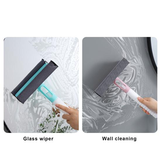 Ракель для оконного стекла с распылителем воды, нескользящая ручка, подвесное хранилище, многофункциональное чистящее средство 3-в-1