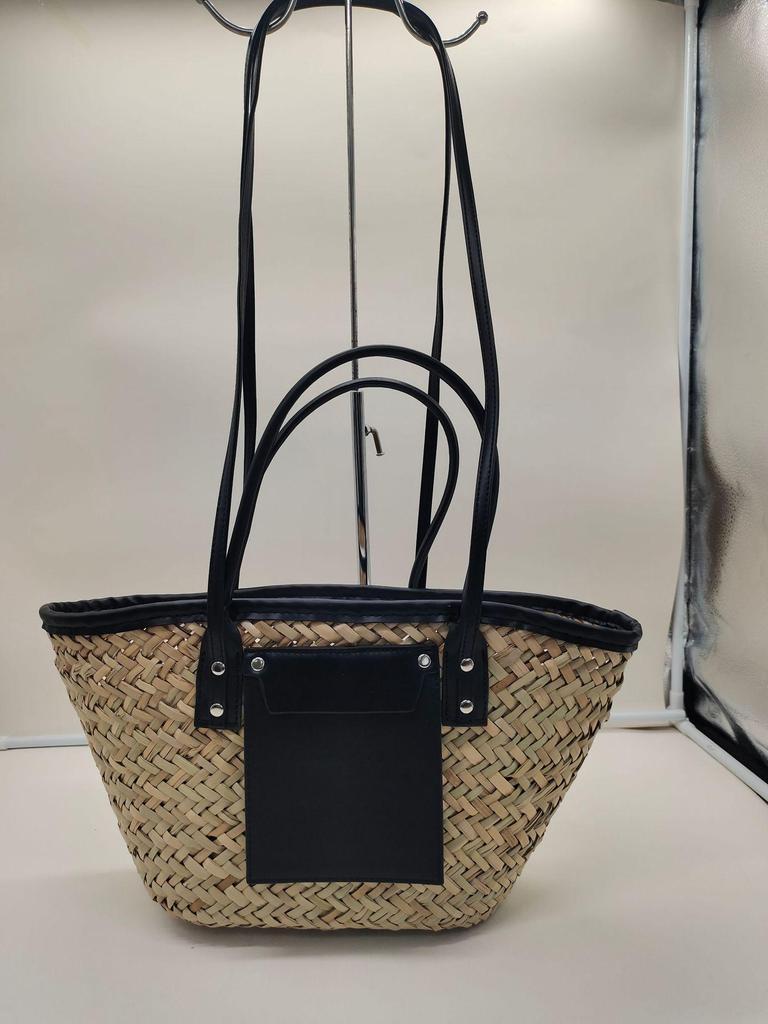 Laizhou Straw Woven Open Tote Bag - Women's Handbag & Shoulder Bag