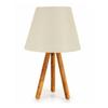 Деревянный три ножки, кремовый тканый изголовье, штатив, абажур, настольная лампа для спальни, детской комнаты