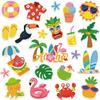 22 шт. Летние Толстые Гелевые Наклейки Hello Window Gels Decals Reble Beach Stickers Съемные Бассейн Солнце Милые Гелевые Наклейки для Окон Холодильников Лето