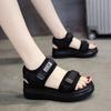 Fashion Trendy Sports Sandals 2024 Summer New Versatile Breathable Thick Sole Slope Heel Beach Women's Sandals Zapatillas De Deporte