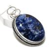 Sodalite Ethnic 925 Sterling Silver Jewelry Pendant 2.13" M5a25