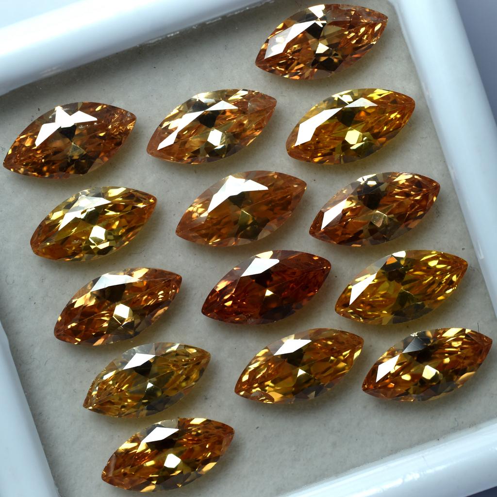 Natural Sapphire Loose Gemstone 12 pcs Champagne Marquise Cut 7x5 mm September Birthday Birthstone