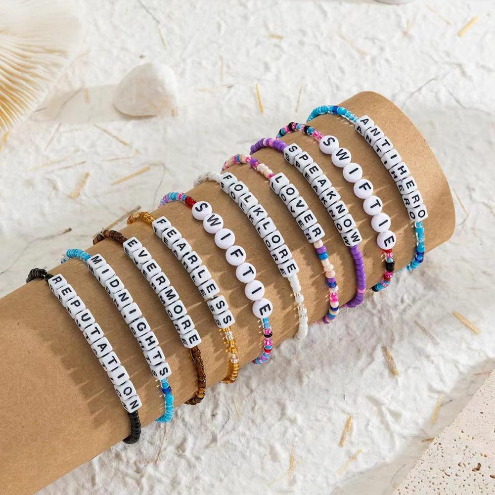 10/11/15 шт. Подарочный набор браслетов с глиняной бусиной для поклонников Тейлор Свифт, браслеты из альбома, браслеты с бусинами в стиле бохо для женщин и девушек