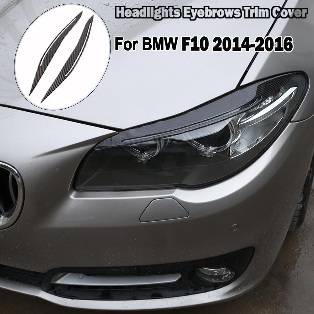 Натуральные карбоновые фары, брови, веки для BMW F10 5 серии 2014-2017, накладка на передние фары, брови