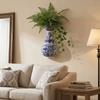 Antique Blue White Porcelain Wall Hanging Ceramic Vase Wall Hanging Vase  Living Room Decor
