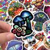 50 шт., хиппи, триповые, грибные, психоделические, граффити, наклейки для ноутбука, мотоцикла, скейтборда, водонепроницаемые наклейки, игрушки