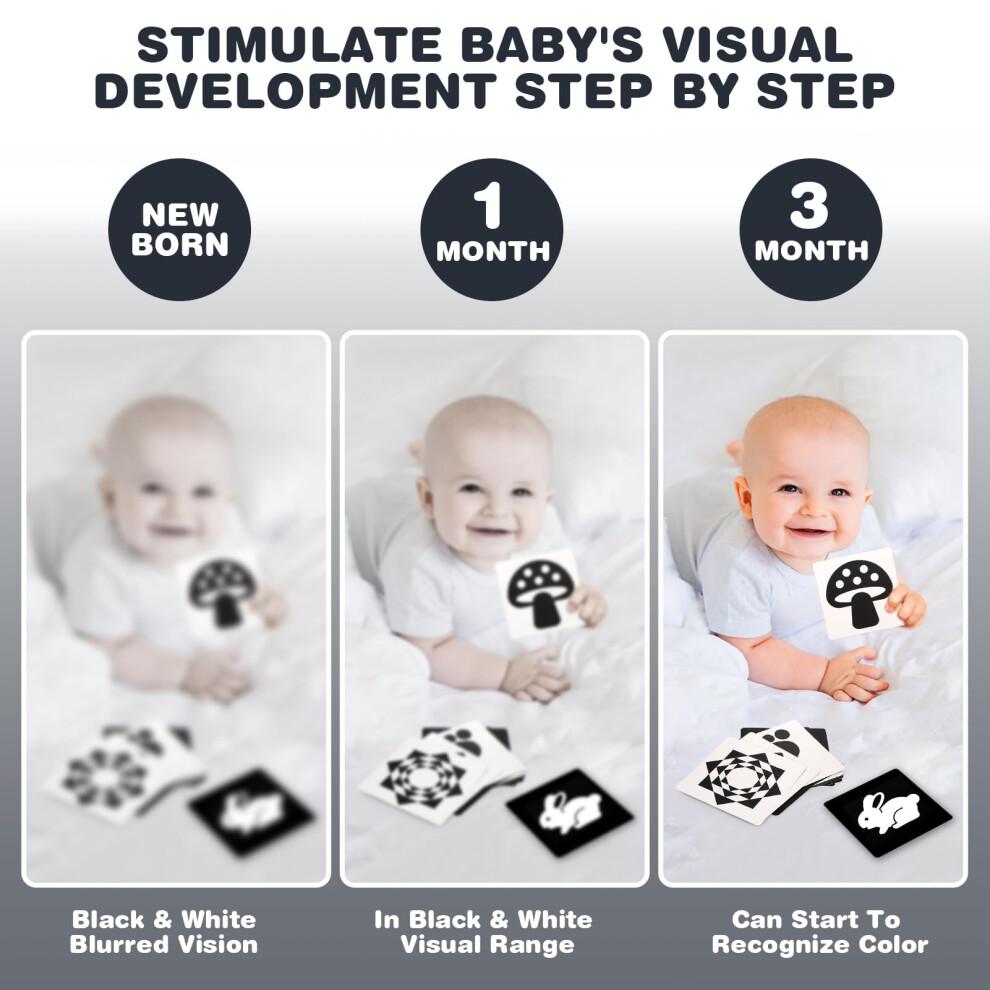 Joyreal Baby Sensory Toys, 13 Pcs Black and White Sensory Toys 0-6 Months, Foil Blanket, Sensory Cards, Baby Rattles, Ribbon Ring, Scarf, Maracas, Ne