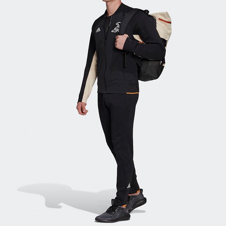 Adidas Sports Stand Collar Zip-Up Color Block Jacket Men Outerwear Black EA0372