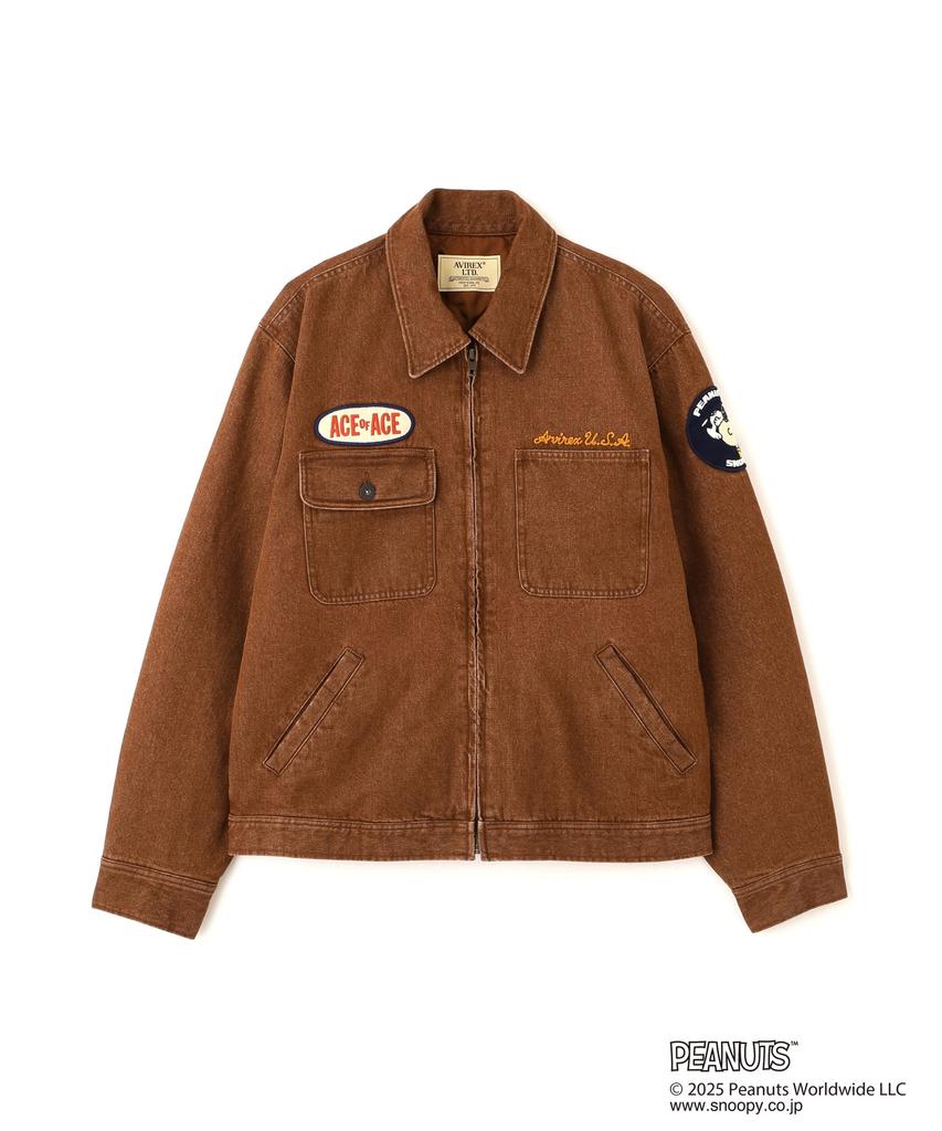 Avirex Work Jacket Peanuts Men's Xl 050 Brown 783-5252041