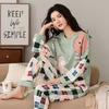 Plus Size Women's Korean Style Winter Pajamas Set, Long Sleeve Loose Fit Two-Piece Homewear, Casual Loungewear Suit for Indoor & Outdoor Wear