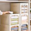 Foldable Steel Frame Storage Box Clear Window Clothes Storage Box Wardrobe Organizer  Thick Fabric