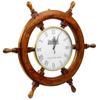 Premium Wood Ship Wheel W/Downton Abbey Time's Clock | Pirate's Gift | Beach Home Decor | Nagina International (30 Inches