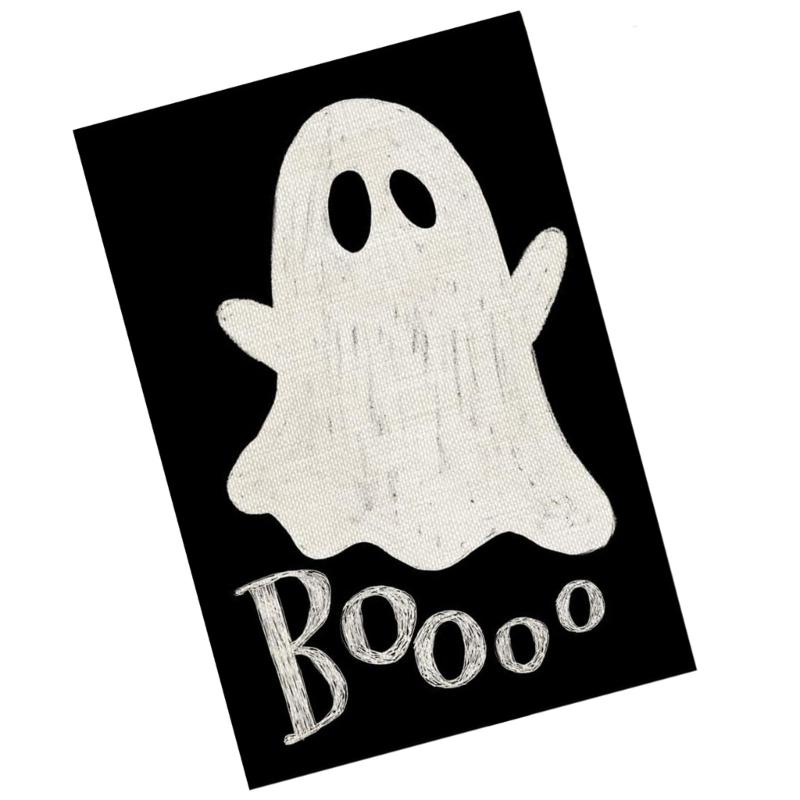 Halloween Outdoor Decoration 12x18Inch Polyester Ghostly Patterned Garden Yard Flag With Fade Resistance Fabric