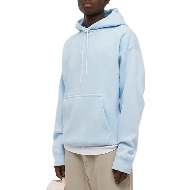 Nike NRG Solo Swoosh Fleece Hoodie Celestine Blue/White Men Streetwear CV0552-441