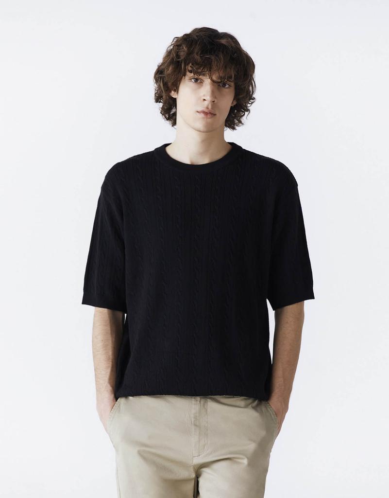 GIORDANO Вязаный топ с коротким рукавом в рубчик (14Gg) 054520 [3Цвета]