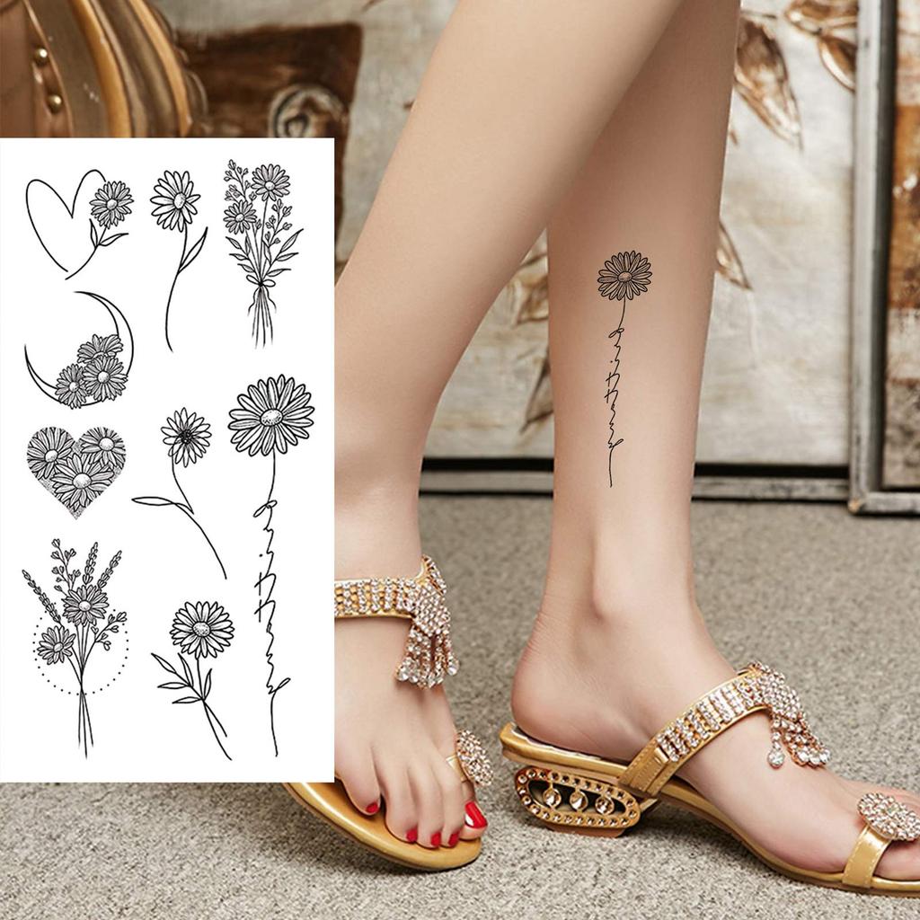 1 Sheet Black Butterfly Temporary Tattoos For Women Adults Fake Water Transfer Letter Tattoo Sticker Neck Hands