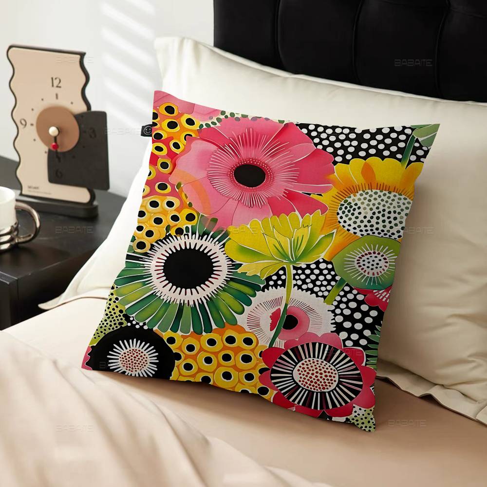 Yayoi Kusama Art Exhibition Pumpkin Flower Pillow Cushion Cover Pillowcase Living Room Sofa Home Decor