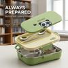 Микроволновогодняя коробка-ланч из нержавеющей стали 304, разделенная коробка для обеда с супницей и столовыми приборами, герметичный контейнер для еды для детей в школу