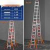 JINGGENG Heavy-Duty Aluminum Telescopic A-Frame Ladder