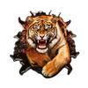 Tri Mishki W1366 3D Tiger In The Hole Car Sticker PVC Decals Motorcycle Accessories Sticker On Car Bumper Laptop Wall