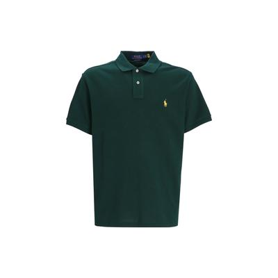 Polo Однотонная повседневная футболка-поло с коротким рукавом и воротником поло Мужские топы Зеленый 710680784-336