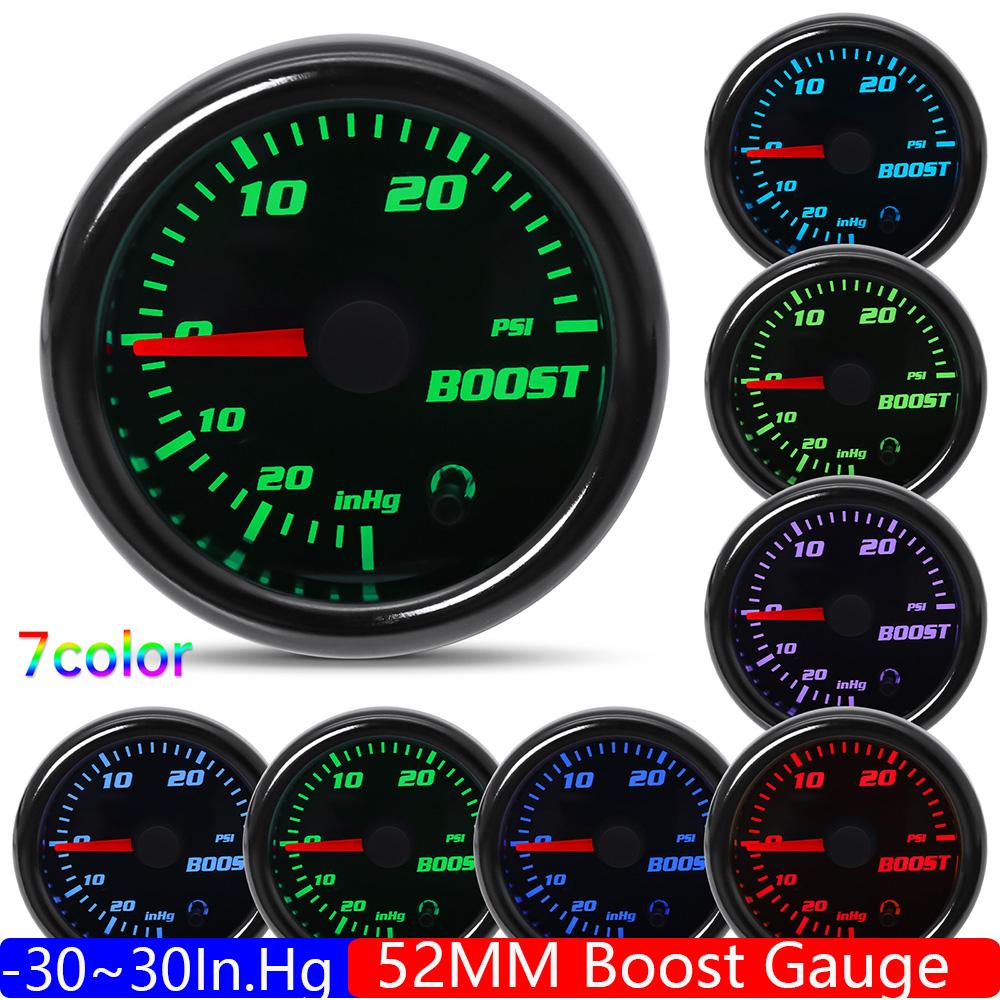 2" 52mm Car Boost Gauge BAR PSI Exhaust Gas Temp Water/Oil Temp Fuel Press Air Fuel Ratio Volt Tachometer Racing Car 12V Custom