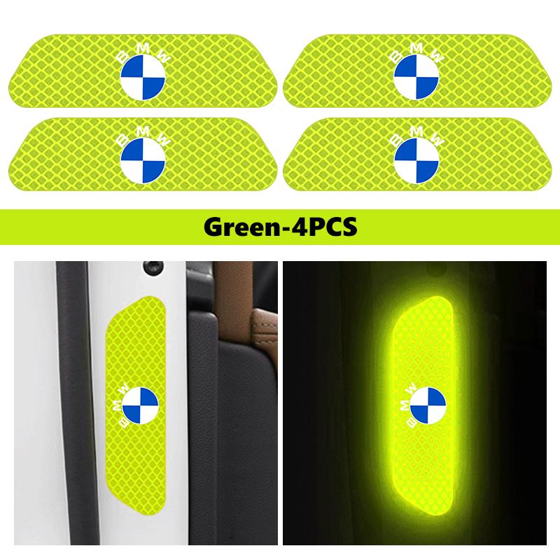 4pcs Reflective Car Door Sticker Safety Open Warning Tape Decal For BMW Performance X1 M3 M6 F01 F02 E34 E36 E60 F10 F20 X6 QS4