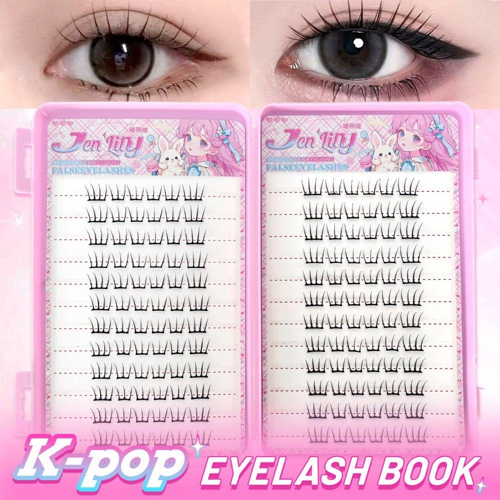 24 Rows 8-13mm Length False Eyelashes Easy to Wear DIY Lash Extension Kit Makeup Enhancement