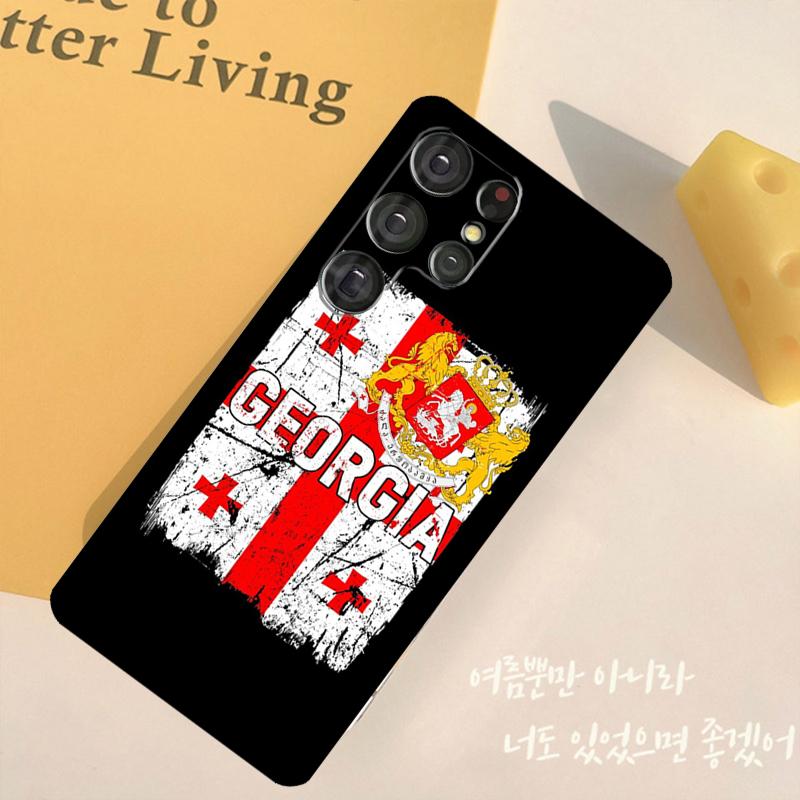 Georgia Flag Phone Case For Samsung Galaxy S25 Ultra S9 S10 S20 S22 S21 FE S23 S24 Plus Back Cover Shell
